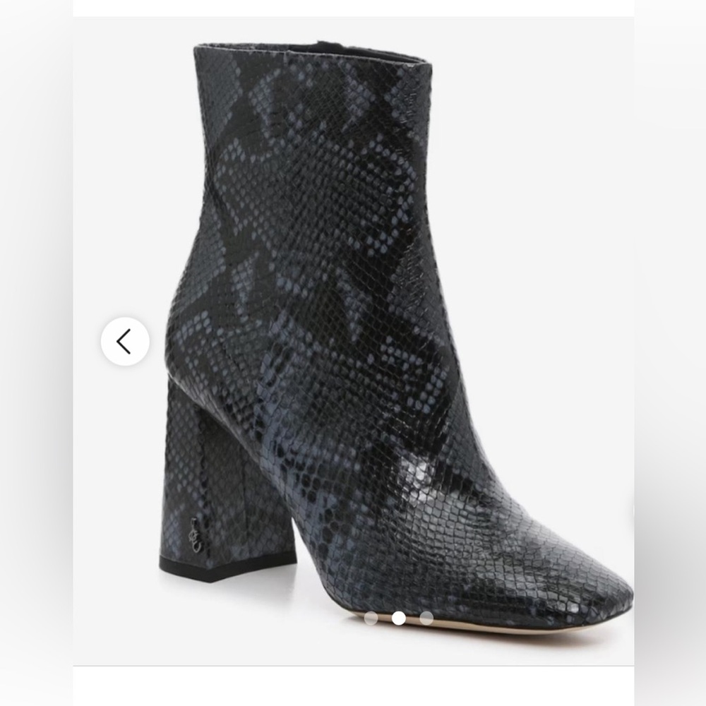 Sam Edelman Codie Snakeskin Block Heel Square-Toe… - image 1